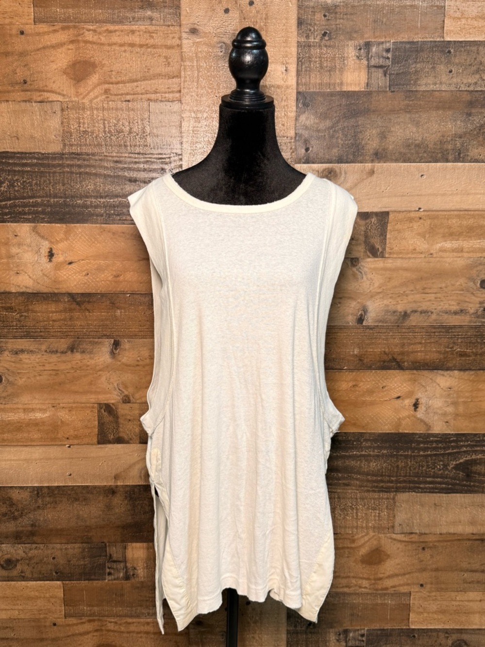 Free People Women's Cream Ivory Sleeveless Tank Top Size Large L TEP 145